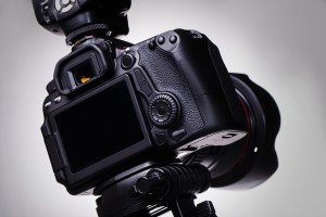 DSLR camera on tripod