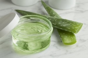 Aloe Vera gel in a glass jar