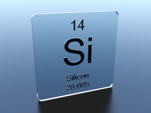 Silicon symbol on a glass square