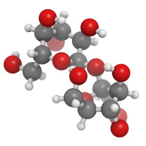 Sugar (sucrose, saccharose) molecule, chemical structure