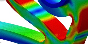 mesh and local von mises stress results of a finite element anal