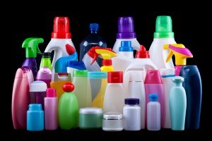 Usual plastic bottles from a household